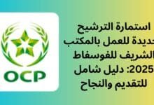استمارة الترشيح الجديدة للعمل بالمكتب الشريف للفوسفاط 2025