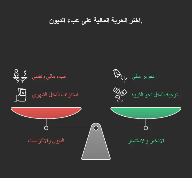 التعليم المالي: مفتاحك لبناء الثروة وتحقيق الاستقرار المالي 3 الحد من الديون والالتزامات تحرير مالي بفضل التعليم المالي visual selection