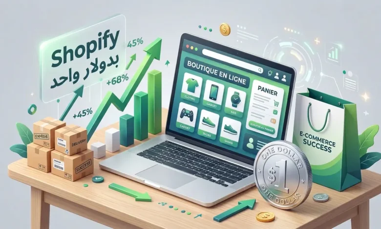 Shopify بدولار واحد