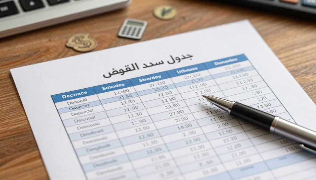 جدول سداد القرض جدول سداد القرض